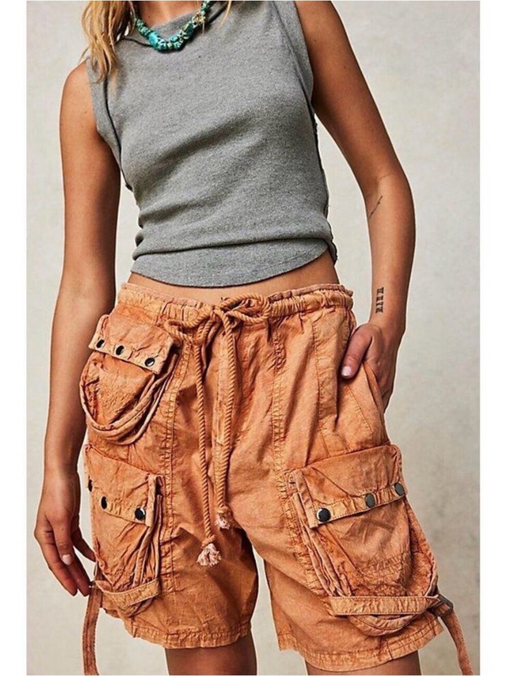 Free people | "Desert Dust" Moon Bay Parachute Shorts | Size Extra Large
